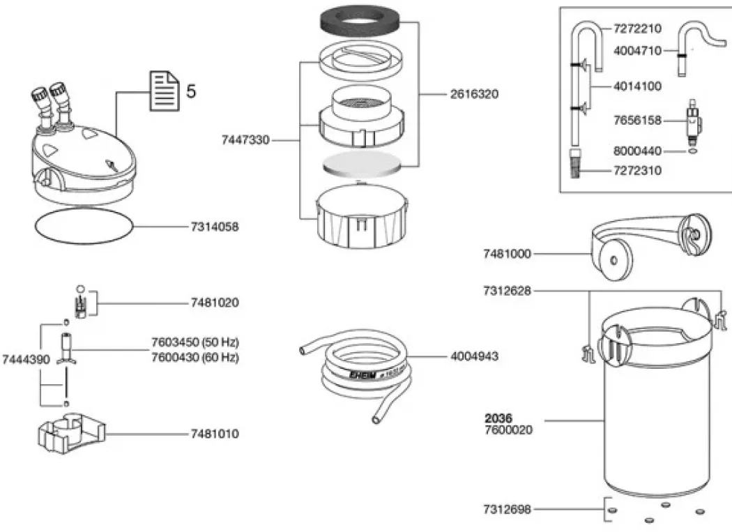 EHEIM 2036 Ecco Pro udvendig filter 750 l/t Pro 300