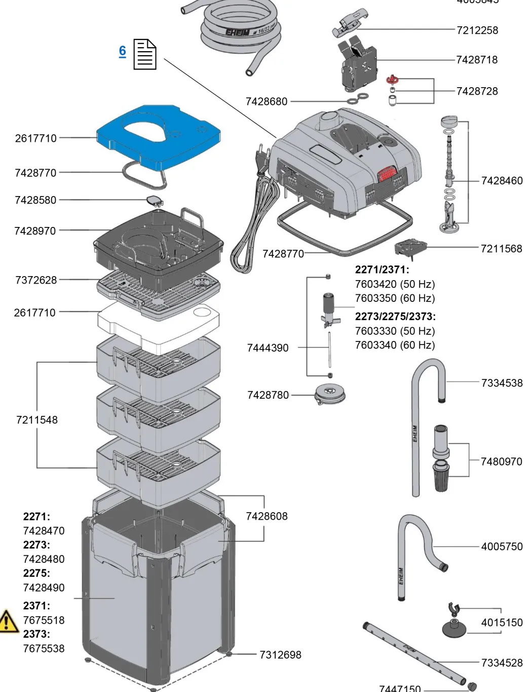 Eheim Professionel 4 AkvarieFilter til 600 L 2275 1250 l/t