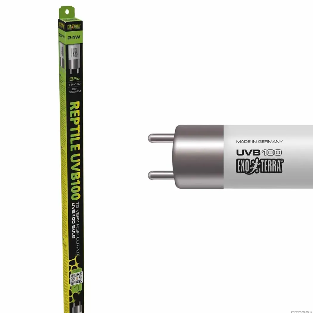 Exo Terra Reptil UVB100 T5 24 Watt - Optimal UVA/UVB-belysning til tropiske reptiler