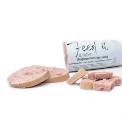 Feedit & Treat Pure Deer 400 g - naturlig hjorteskærepølse til hund og kat