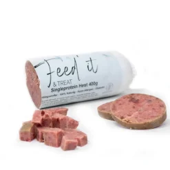 Feedit & Treat Pure Horse 400 g - naturlig hesteskærepølse til hund og kat