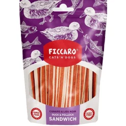 FICCARO Hundesnack And & Sej Sandwich - and og sej i sandwichstykker 100 g