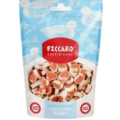 FICCARO Hundesnack And & Sej Sushi - and og sej i sushi-stykker 100 g