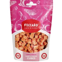 FICCARO Hundesnack Kanin & Kylling Cubes - lækre tern med kanin og kylling til hunde 100 g