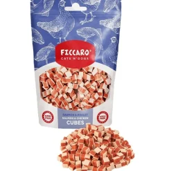 FICCARO Hundesnack Kylling og laks i tern 100 g - naturlige hundesnacks