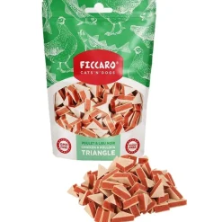 FICCARO Hundesnack Kylling & Sej Triangle - kylling og sej i trekantform 100 g