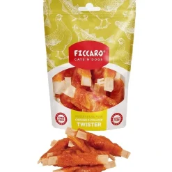 FICCARO Hundesnack Kylling & Sej Twister - kylling og sej i snoede sticks 100 g