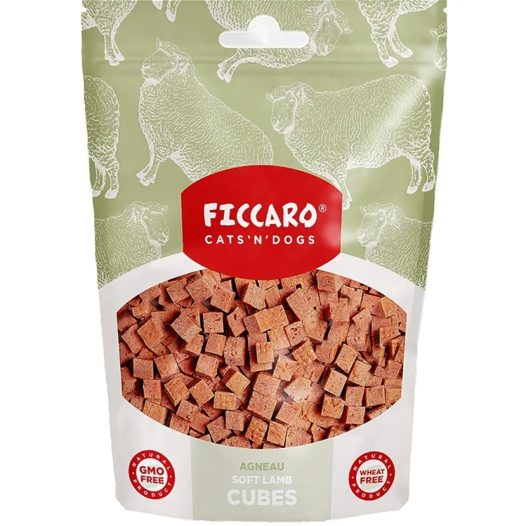 FICCARO Hundesnack Lam Soft Cubes - bløde tern af lam 100 g