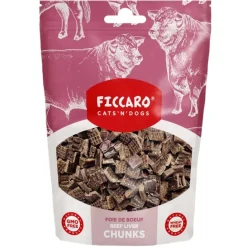 FICCARO Hundesnack Okse Lever Chunks - tørret lever 100 g
