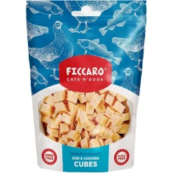 FICCARO Hundesnack Torsk & Kylling Cubes - lækre tern med fisk og kylling til hunde 100 g