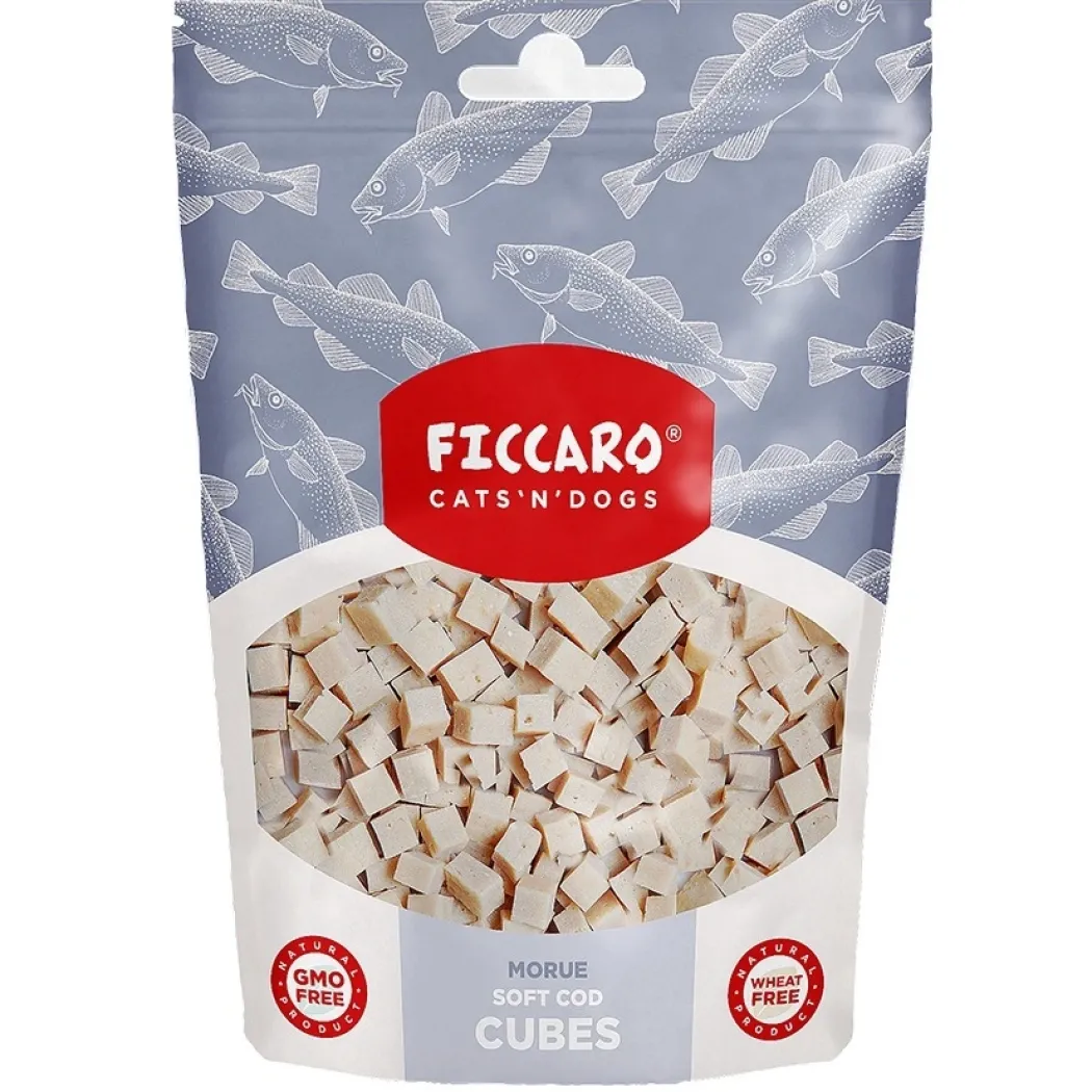 FICCARO Hundesnack Torsk Soft Cubes - bløde tern af torsk 100 g