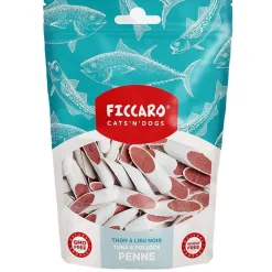 FICCARO Hundesnack Tun & Sej Penne - små penne med tun og sej 100 g