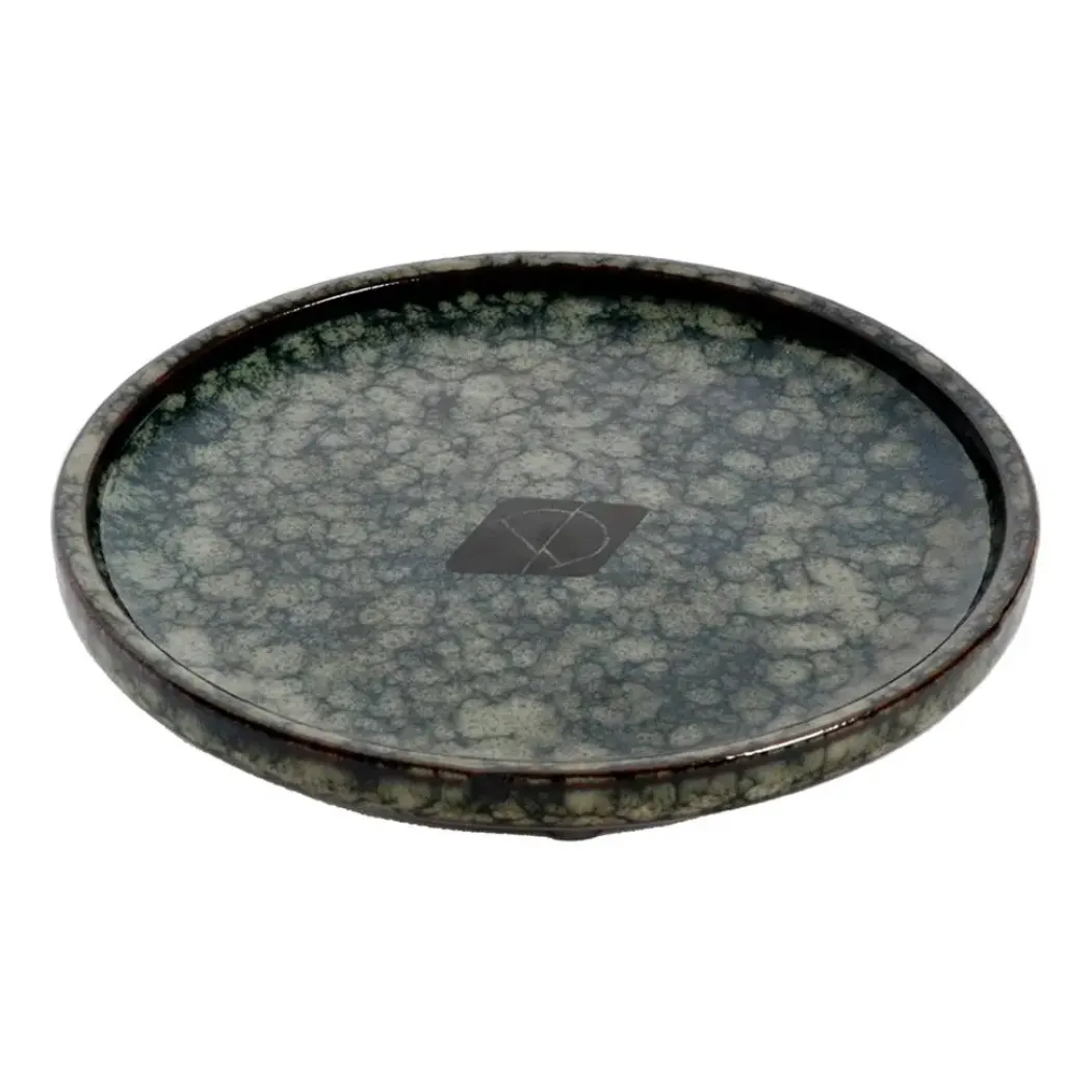 Flad Jasper Green Marble Ø 13 cm x 2 cm