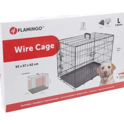 Flamingo Hundebur i metal Keo Sort L