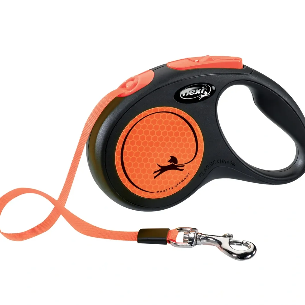 Flexi New Neon bånd M 5 meter 25 kg orange