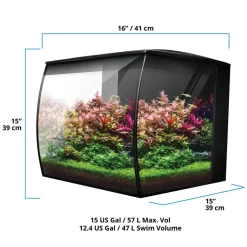 Fluval Flex akvarium 2.0 57 Liter Sort