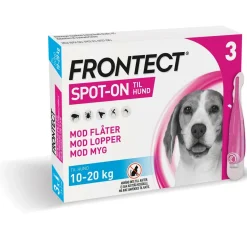 Frontect spot on 3 x 2 ml til hunde 10-20 kg - effektiv beskyttelse mod parasitter