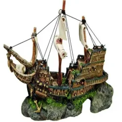 Gammelt krigsskib med kanoner 33 x 13 x 23 cm