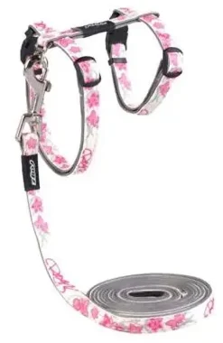 Glowcat Kattesele og Linesæt 8 mm Pink Sommerfugl