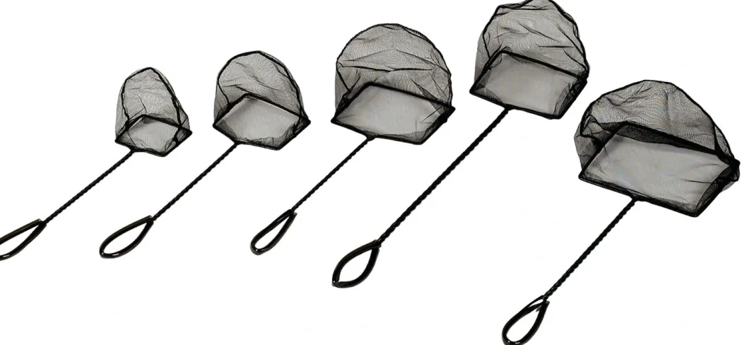 Hagen Fiskenet grovmasket 25 cm 35 cm skaft Sort