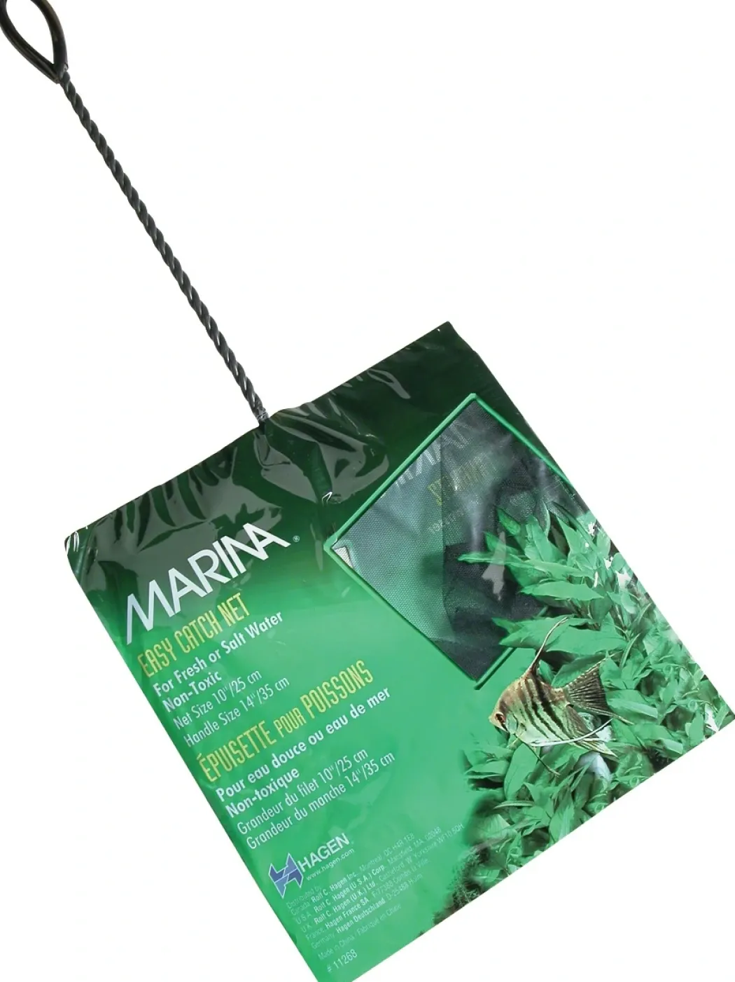 Hagen Fiskenet grovmasket 25 cm 35 cm skaft Sort