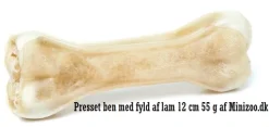 Håndlavet Presset Tyggeben med fyld af lam 12 cm 55 g - naturlig hundesnack