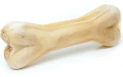Håndlavet Presset Tyggeben med fyld af ged 12 cm 55 g - kompakt hundesnack