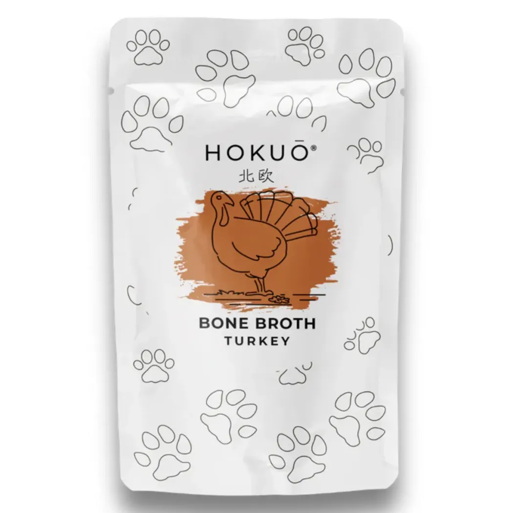 Hokuo Turkey Bone Broth 100 ml - naturlig kalkunbouillon til hunde og katte