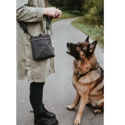 Hunde Godbidstaske Alva med skulderrem Grå