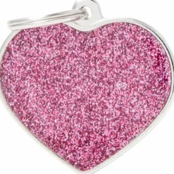 Hundetegn My family Shine Hjerte Pink Stor