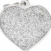 Hundetegn My family Shine Hjerte Blankt Metal Stor