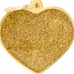 Hundetegn My family Shine Hjerte Guld stor