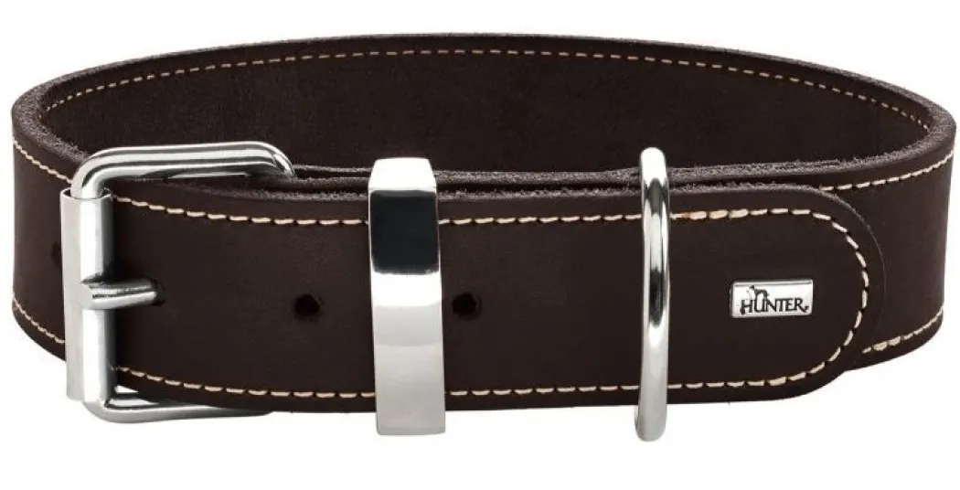 Hunter Aalborg 55 Special Mørkebrunt hundehalsbånd - 40-48 cm