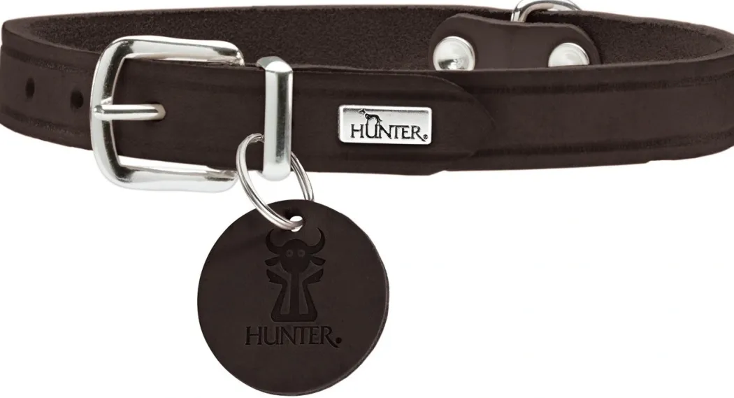 Hunter Aalborg Sport Mørkebrun 37 hundehalsbånd - 28-33 cm