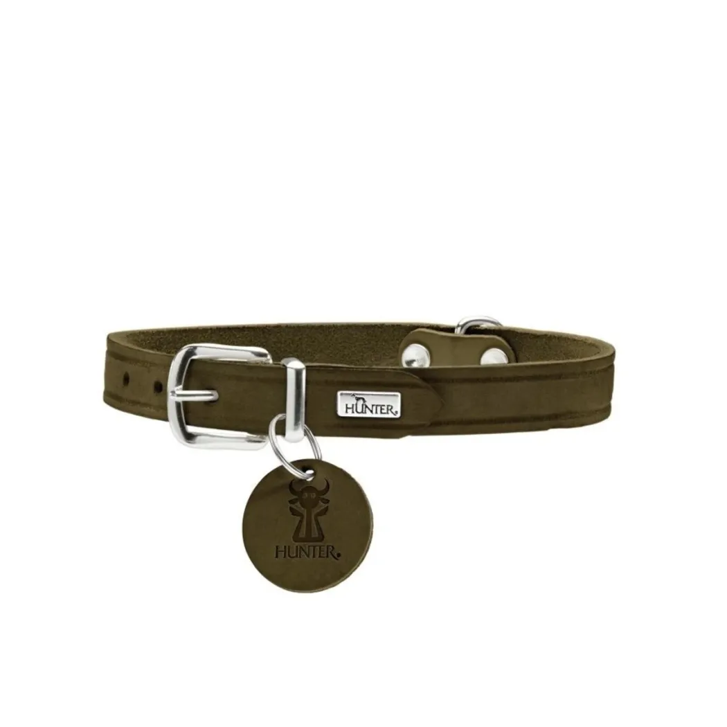 Hunter Aalborg Sport Oliven 37 hundehalsbånd - 28-33 cm