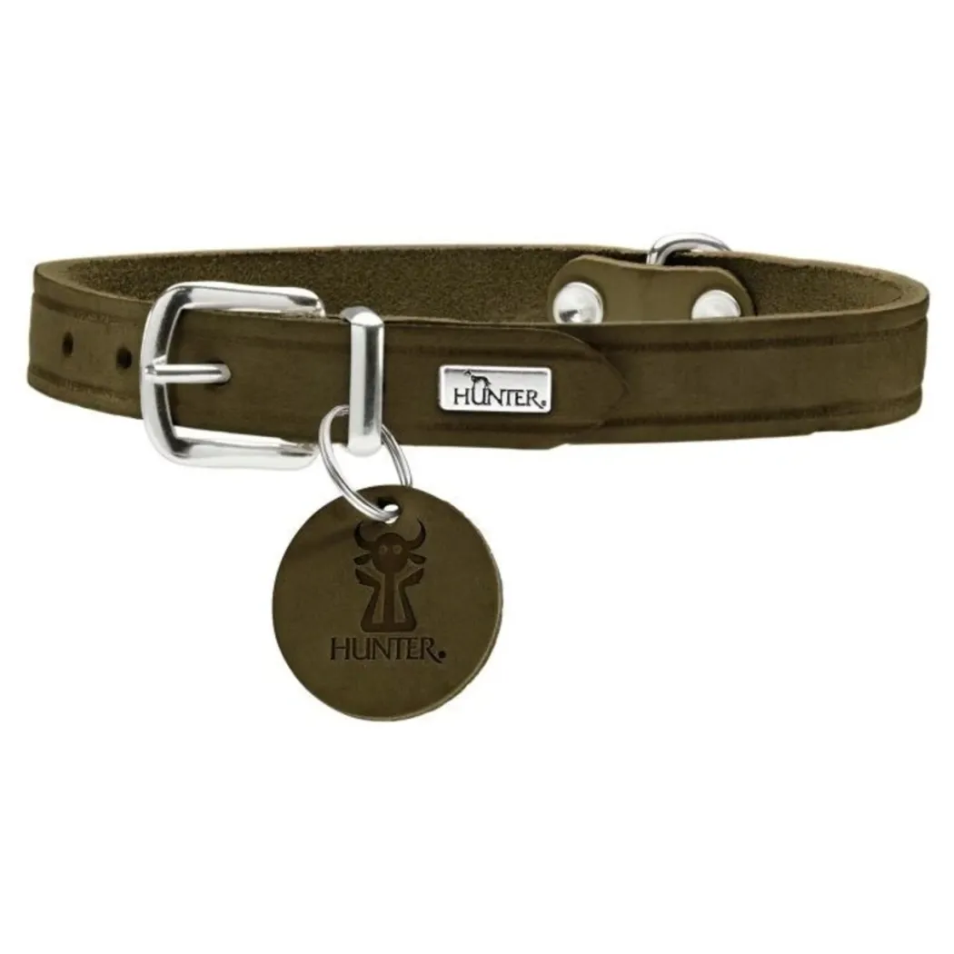 Hunter Aalborg Sport Oliven 42 hundehalsbånd - 32-38 cm