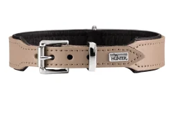 Hunter Basic halsbånd str.32 Stone - 24,0-28,5 cm