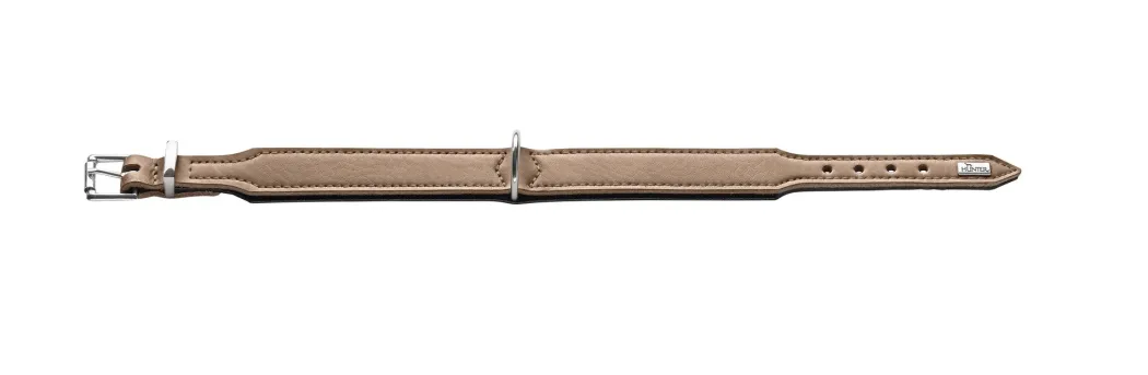Hunter Basic halsbånd str.42 Stone - 35,0-39,5 cm