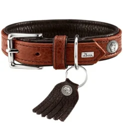 Hunter Cody 45 Cognac Mørkebrun hundehalsbånd - 33-39 cm