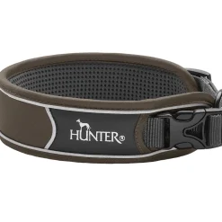 Hunter Divo Hundehalsbånd XL 55-65 Brun/Grå - justerbart hundehalsbånd (55-65 cm, B 5,5 cm