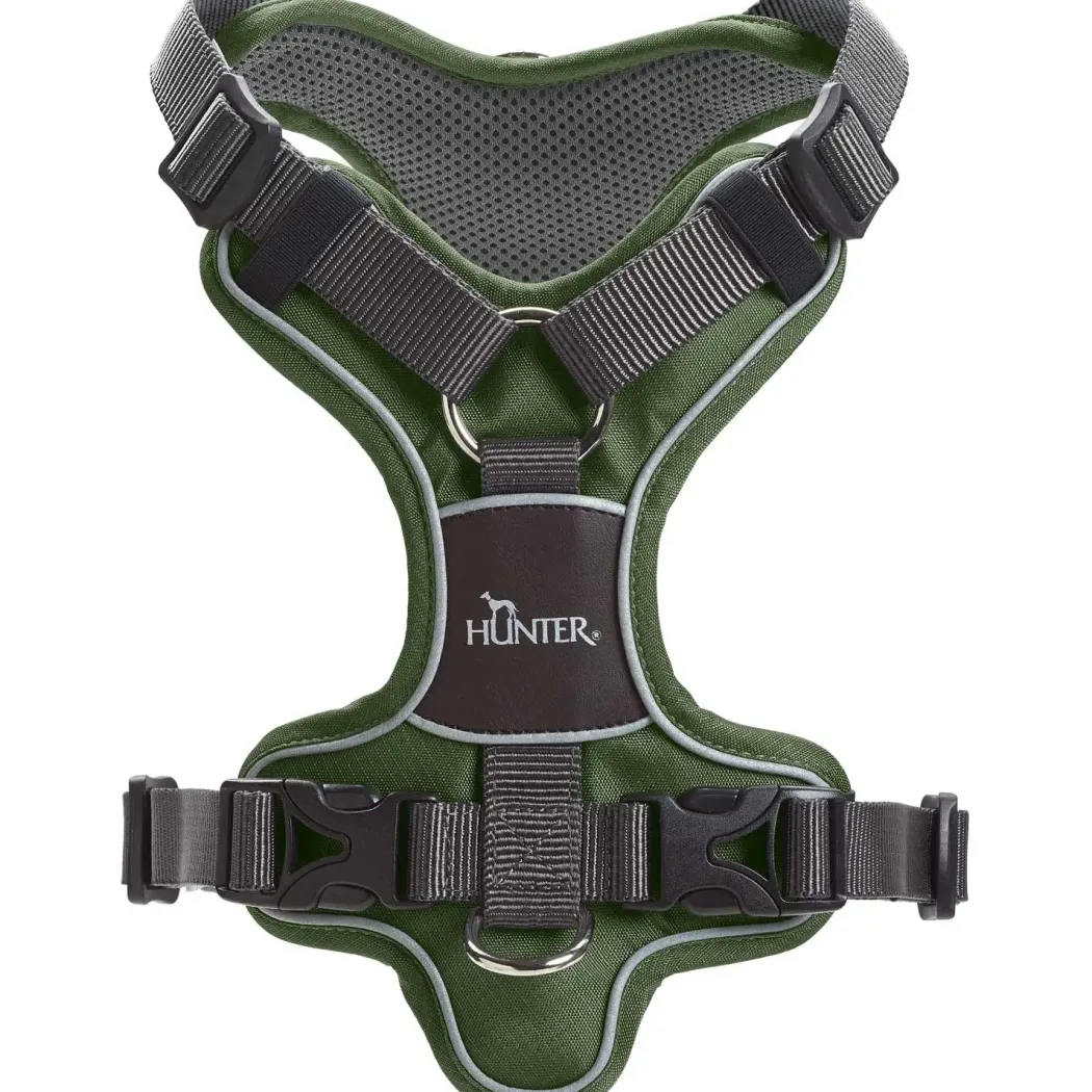 Hunter Divo hundesele L-XL grøn/grå just mave 79-107 cm - Stabil kontrol og komfort