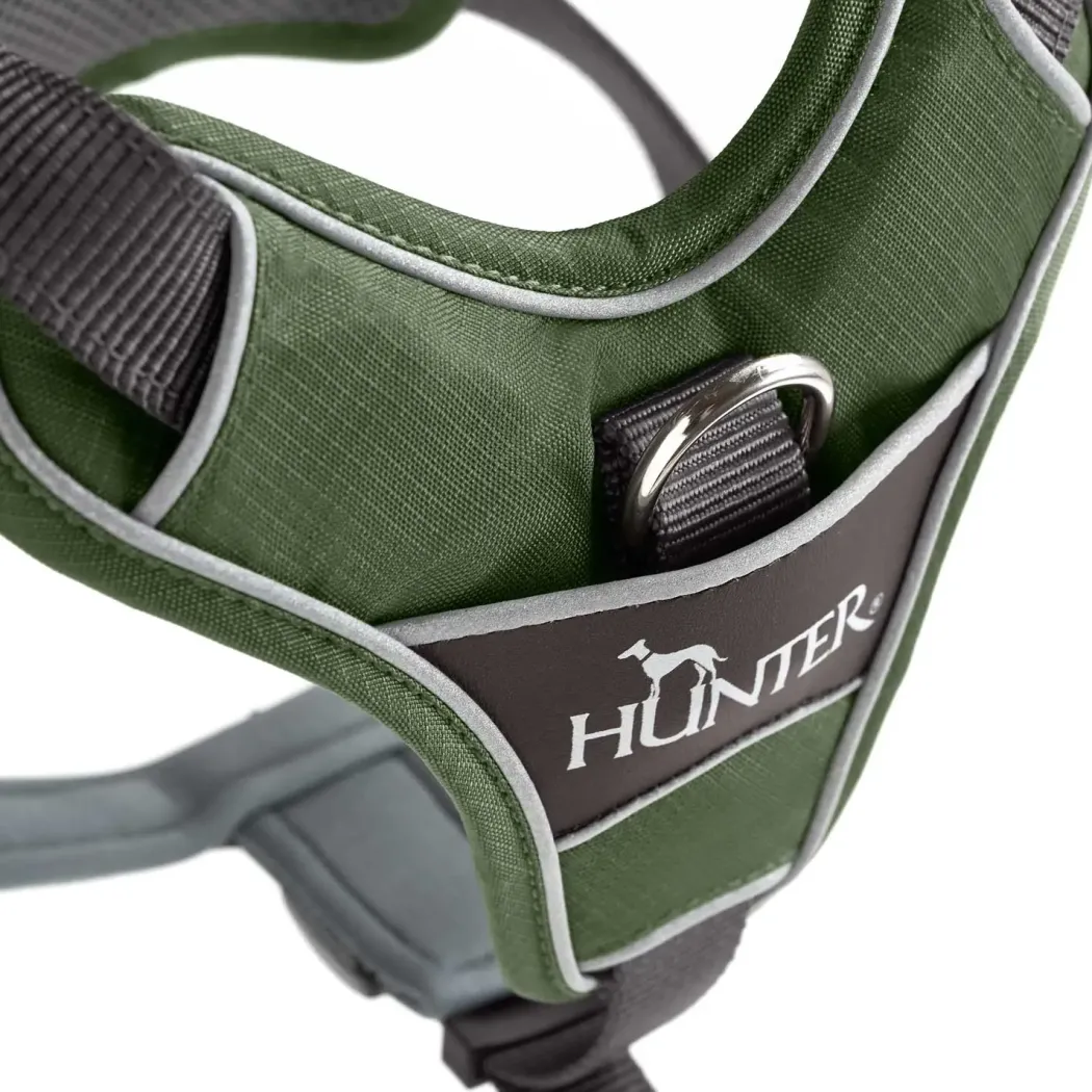 Hunter Divo hundesele L-XL grøn/grå just mave 79-107 cm - Stabil kontrol og komfort