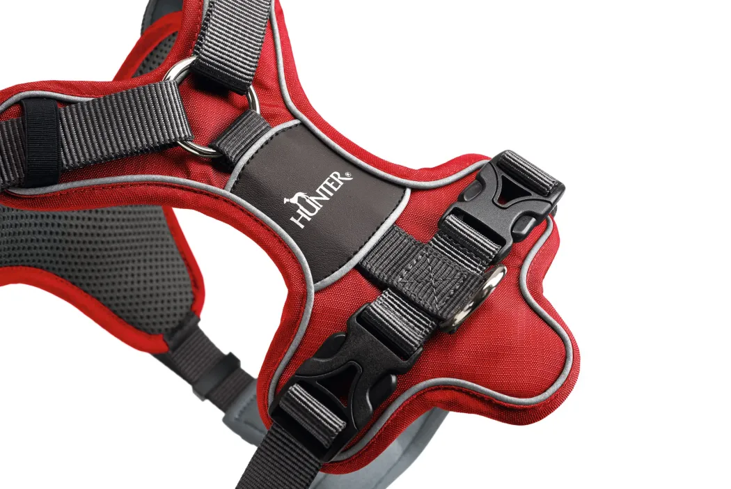 Hunter Divo hundesele L-XL rød/grå just mave 79-107 cm - Ekstra stabilitet og komfort