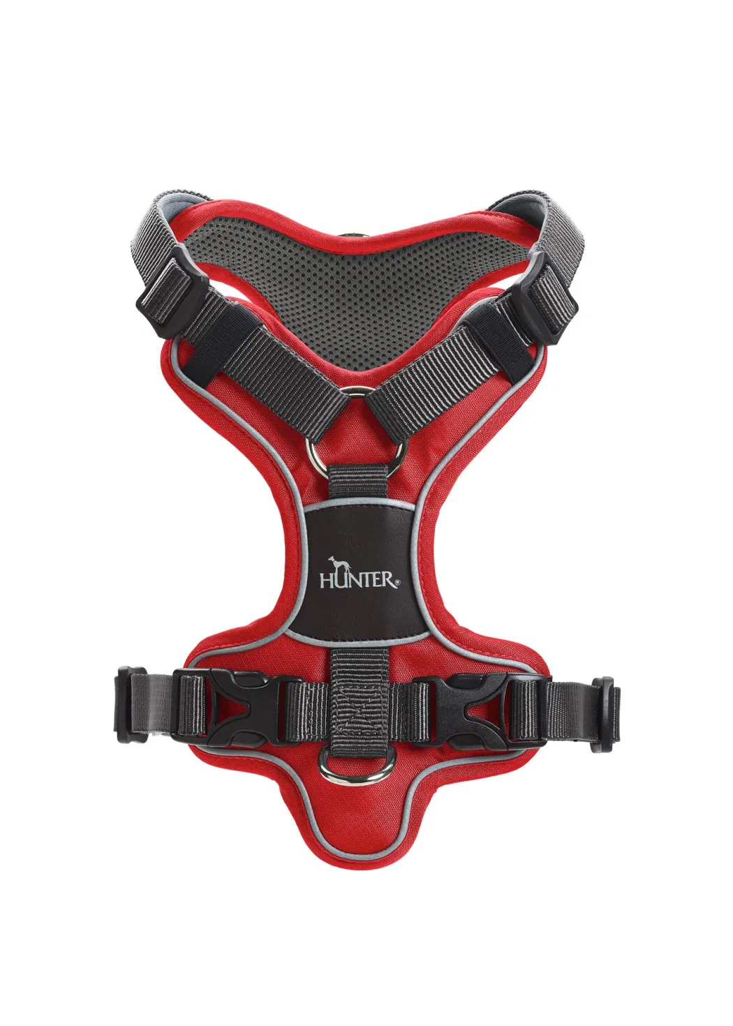 Hunter Divo hundesele L-XL rød/grå just mave 79-107 cm - Ekstra stabilitet og komfort