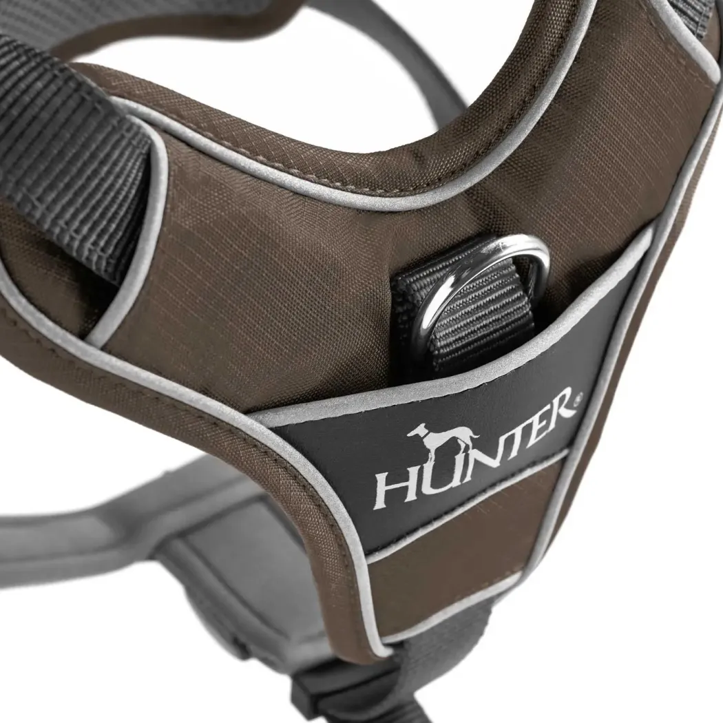 Hunter Divo hundesele M brun/grå just mave 56-73 cm - Stabil komfort og sikker pasform