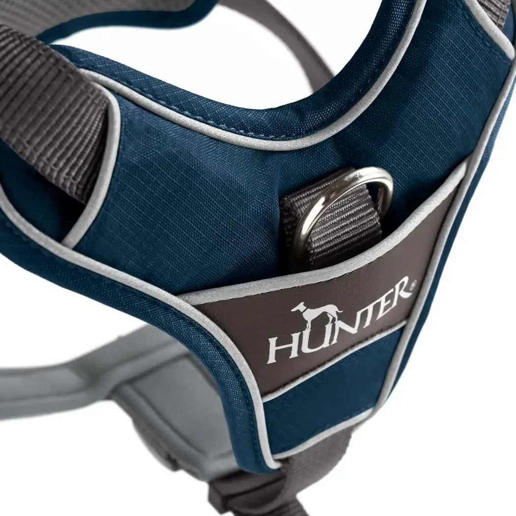 Hunter Divo hundesele S-M petrol/grå just mave 52-68 cm - Stabil støtte og rolig bevægelse
