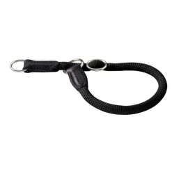Hunter Dressurhalsbånd med stopring 55/10 Sort - klassisk hundehalsbånd i læder