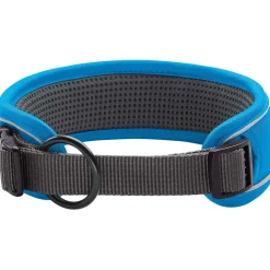 Hunter Halsbånd Divo L Lyseblå/Grå - justerbart hundehalsbånd (45-55 cm, B 4,5 cm)