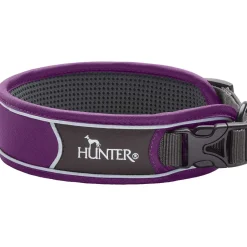 Hunter Halsbånd Divo L Violet/Grå - justerbart hundehalsbånd (45-55 cm, B 4,5 cm)