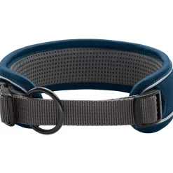 Hunter Halsbånd Divo M Petrol/Grå - justerbart hundehalsbånd (35-45 cm, B 4,5 cm)